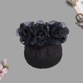 thumbnail image 2 of CSChome Bun Snood Hair Net Bun Snood Flower Faux Crystal Hollow Out Elastic Non-Slip Bun Net Snood Gift Mom Hair Clip Attendant Nurses Hair Accessorie Lady, 2 of 7