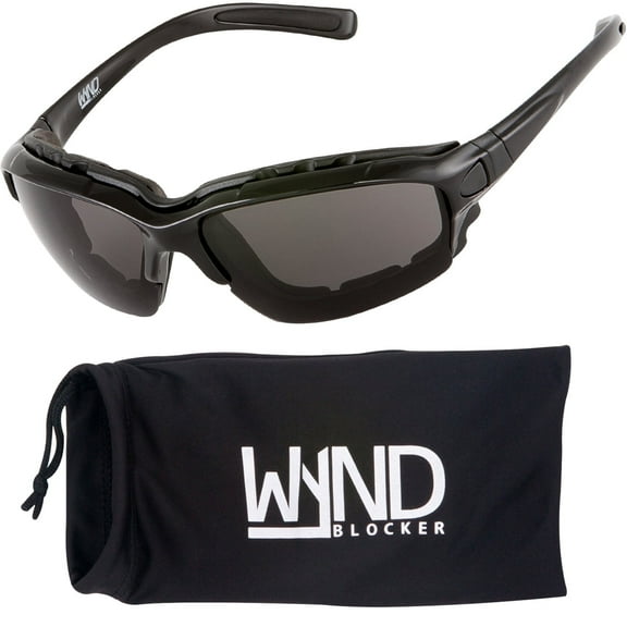 WYND Blocker Wind Resistant Sunglasses Motorcycle Riding Dry Eye Glasses Model 331, Black