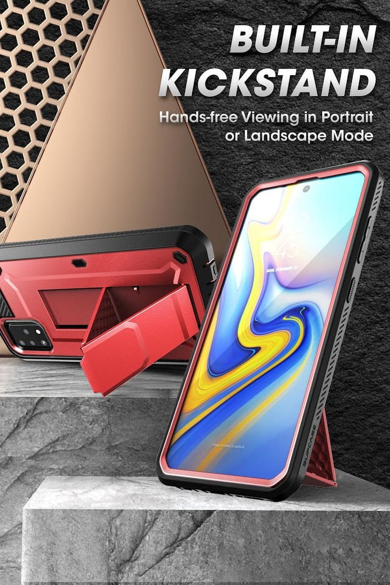 SupCase Unicorn Beetle Pro Series Designed for Samsung Galaxy A51 Case (Not Fit A50), Full-Body Rugged Holster & Kickstand Case with Built-in Screen Protector (Ruddy)