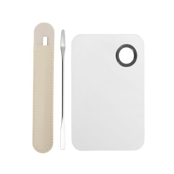 Unique Bargains 1 Set Double Short Double Head Long Handle Foundation Spatula Silver Tone