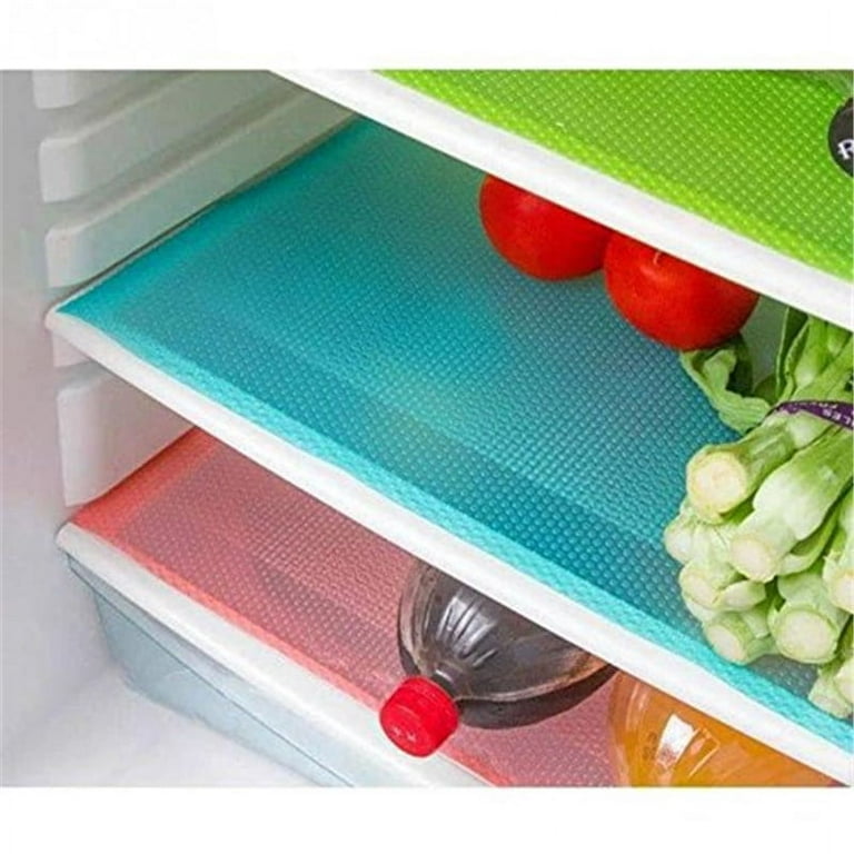 4 Pack Refrigerator Liners，Refrigerator Mats Washable Fridge Mats  Waterproof Fridge Pads Mat Shelves Table Drawer Liners- 17 3/4 x 11  3/4-Pink 