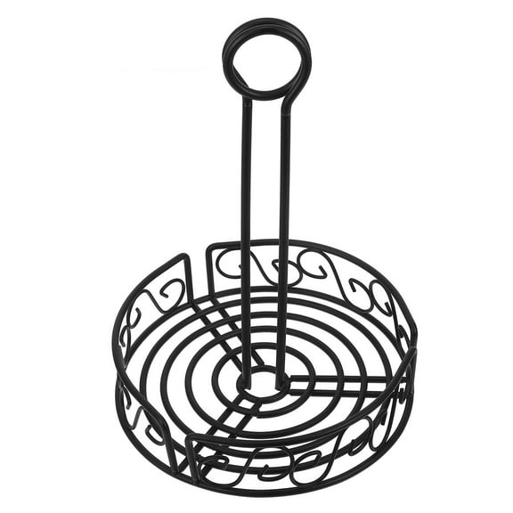 GOOHOCHY Spice Rack Storage Holder for Kitchen Countertop Made of Iron Black Color 7 Inch Round