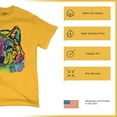 thumbnail image 4 of Tee Hunt Stare of The Wolf T-Shirt Dean Russo Colorful Neon Animal Men's Tee, Yellow, 4X-Large, 4 of 5