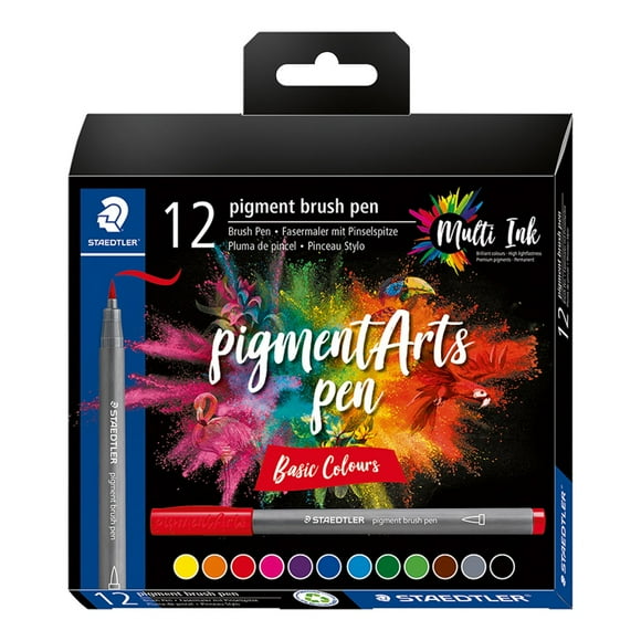 Staedtler Pigment Arts Marker Pens, 12 Basic Colours