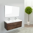 thumbnail image 2 of Eviva Smile 48" Rosewood Wall Mount Modern Double Sink Bathroom Vanity w/ White Integrated Top, 2 of 3