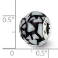 thumbnail image 2 of Beautiful Sterling Silver Reflections White/Black w/Glitter Overlay Glass Bead, 2 of 2