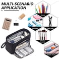 thumbnail image 6 of Rirool Large Capacity Pencil Case, Wide Opening Pencil Pouch with Clear Window, Zipper Pen Bag for School Supplies, Teen Girls Boys, Black, 6 of 7