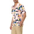 thumbnail image 4 of Unique Bargains Men's Summer Shirts Short Sleeve Irregular Geometric Button Down Shirt, 4 of 5