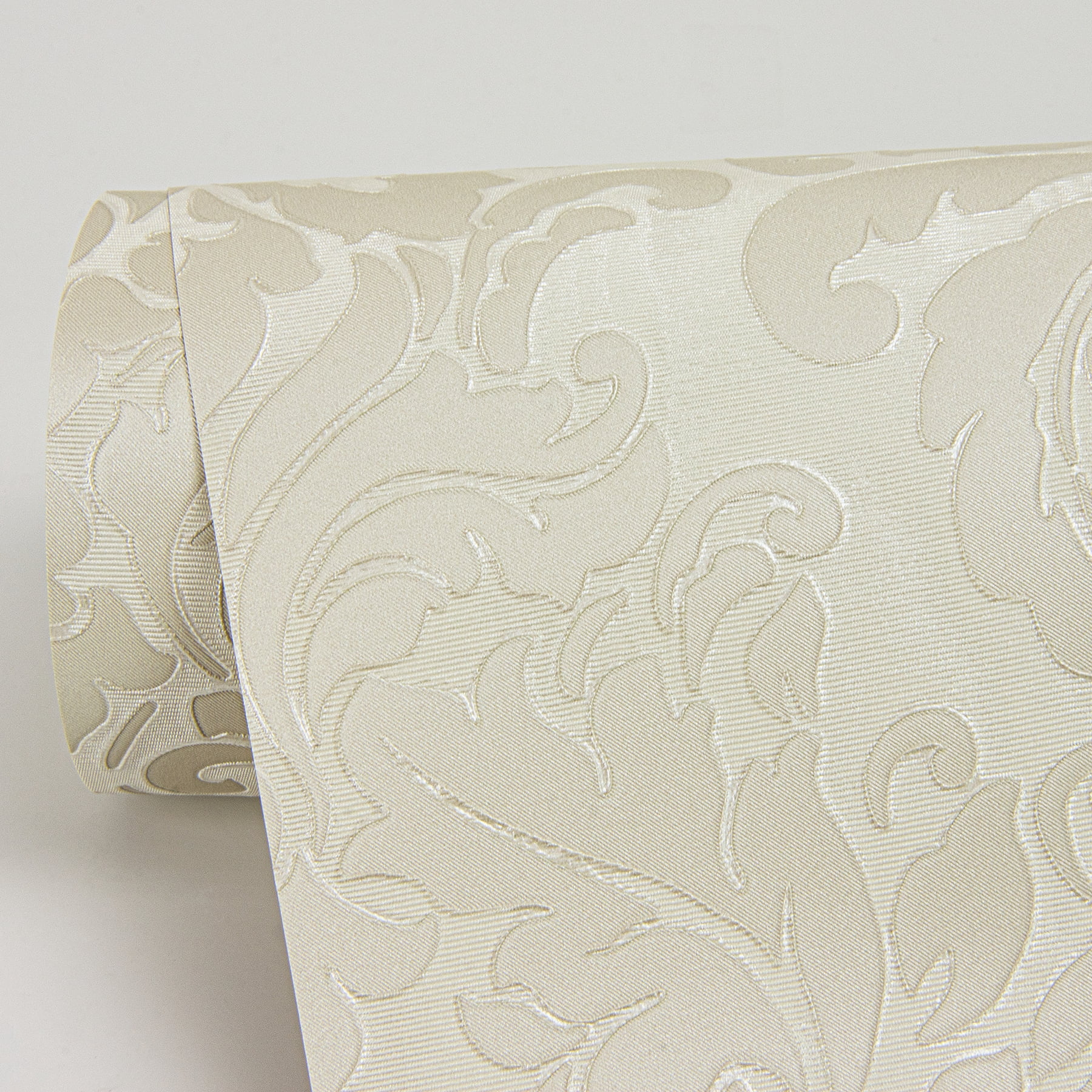 Sirpi Wallcoverings Betina White Damask Wallpaper