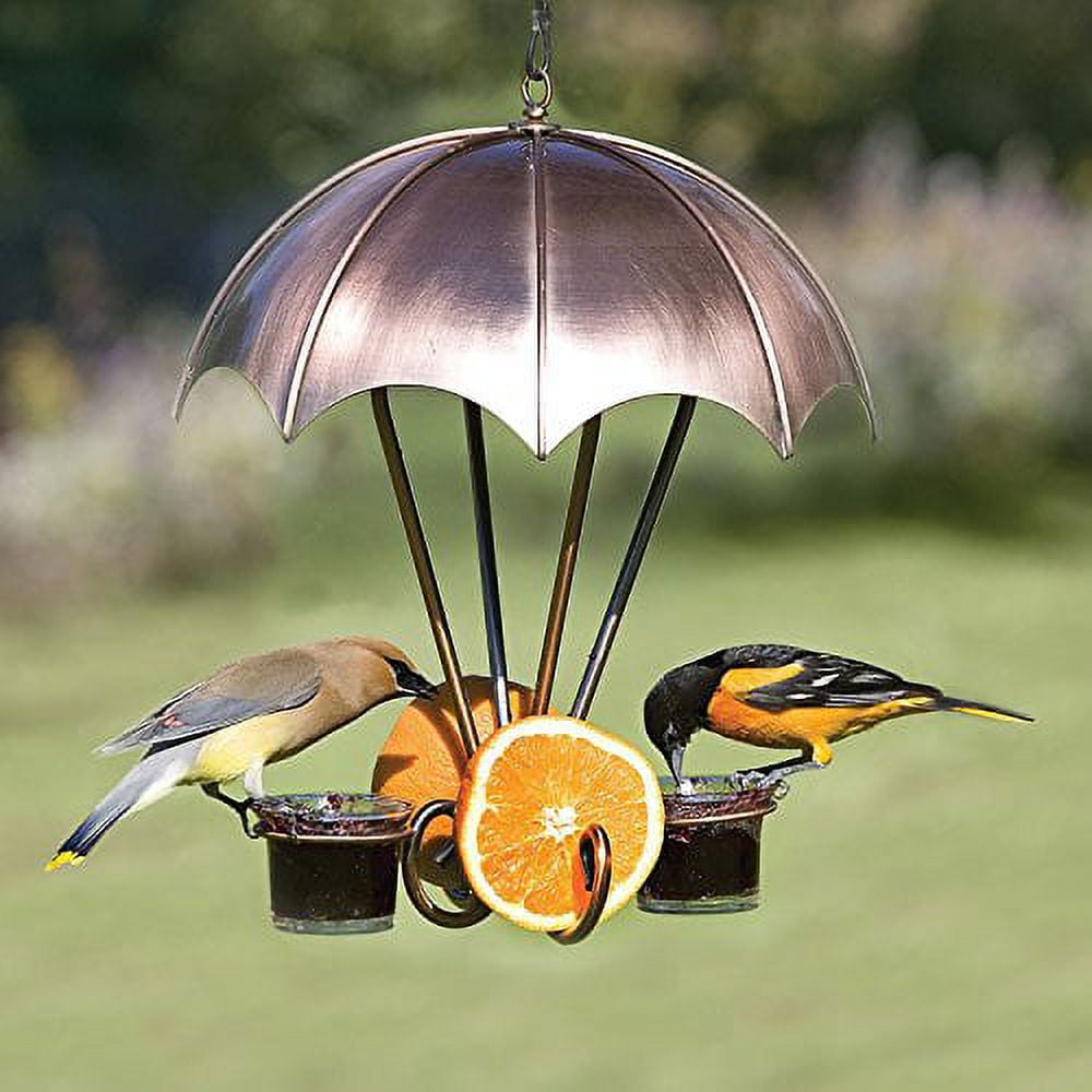 Woodlink Decorative Copper Oriole Bird Feeder with Protective Roof