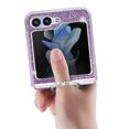 thumbnail image 4 of Allytechgroup Glitter Bling Case for Samsung Galaxy Z Flip 5, Ring Holder Slim Fit Soft TPU Anti-Scratch Bumper Shockproof Luxury Phone Case for Girls Women, Purple, 4 of 8
