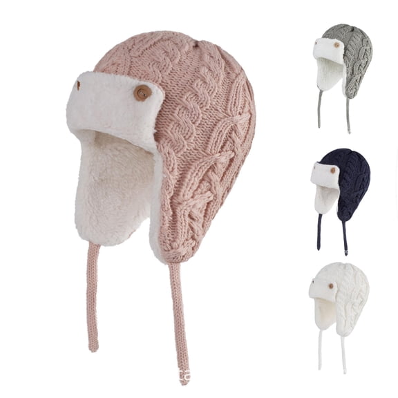 Winter Knit Hat for Babies And Kids with Thick Warm Ear Cap Soft Yarn for Cold Weather Mad Happy Hat