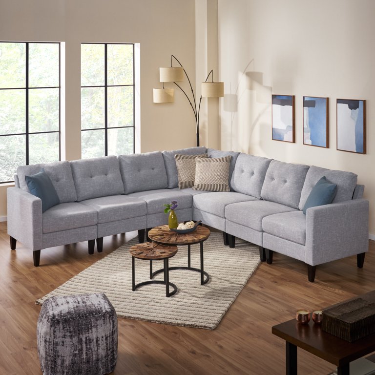 Gray tweed clearance sectional