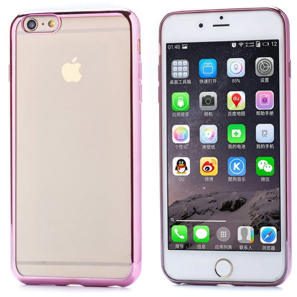Silicone Case Clear Tpu Ultra Slim Protective Cover Skin Pink Compatible With Iphone 6s Plus 6 Plus G1a Walmart Com Walmart Com