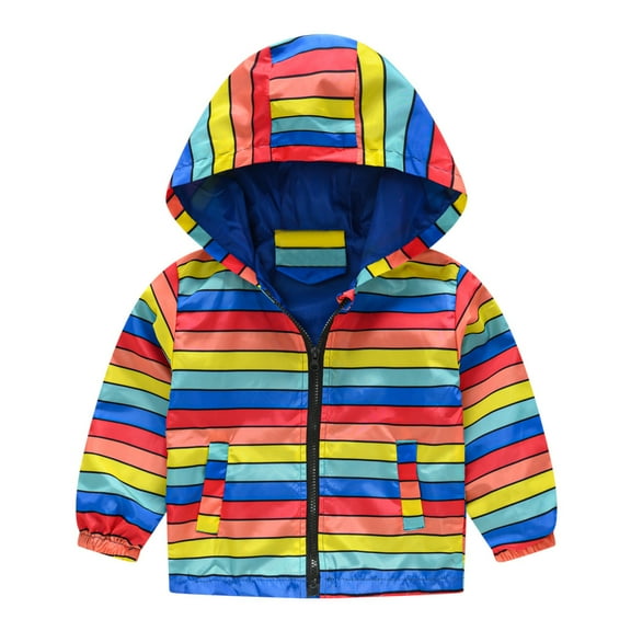 TUOBARR Toddler Kids Baby Grils Boys Autumn Print Jacket Zipper Hooded Windproof Coat Multi-color (1-4Years)