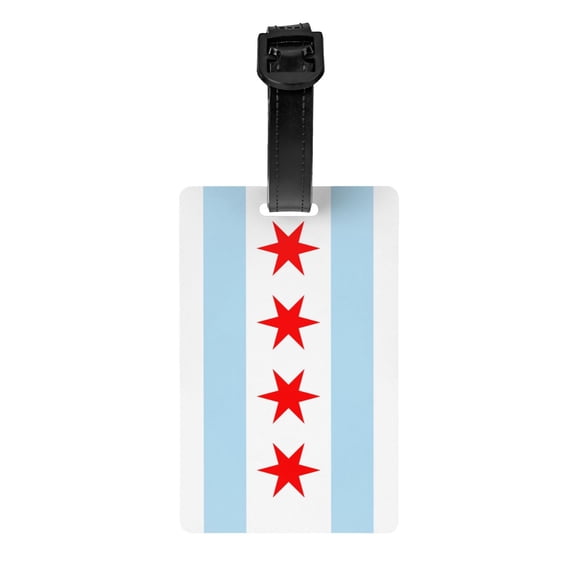 Chicago City Flag Luggage Tag Name Id Card Suitcase Labels Identifiers Pvc Baggage Tags