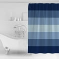 thumbnail image 2 of Navy Blue Shower Curtain, 60" x 72", Ombre Stripe Waterproof Bathroom Curtain Washable Shower Curtain Set with 12 Hooks, 2 of 6
