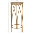 thumbnail image 2 of Kate and Laurel Abella Round Wood Indoor Plant Stand, 10 x 10 x 24, Natural Rustic, Chic Cocktail Table for Display and Storage, 2 of 7