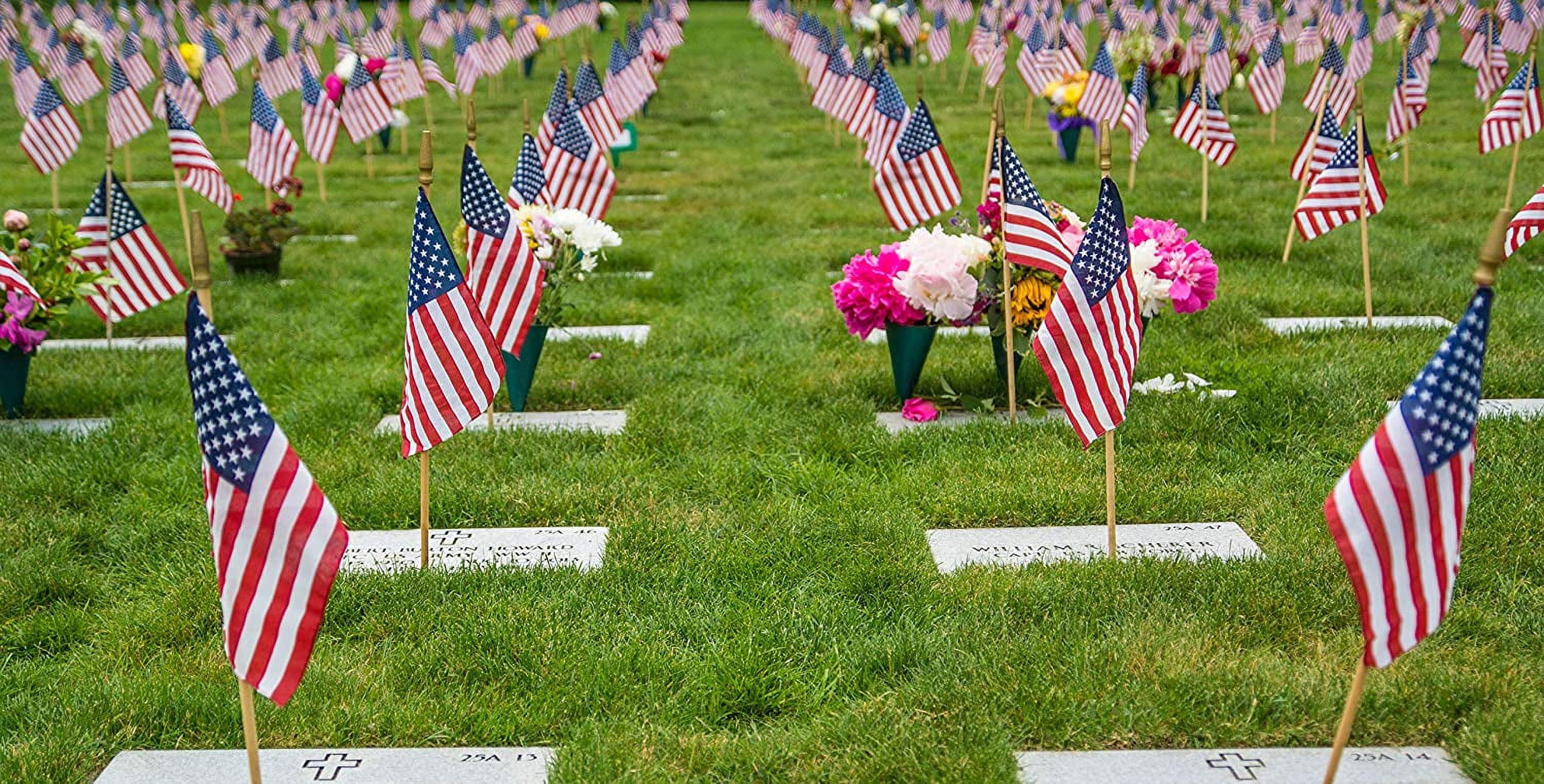 GIFTEXPRESS 8 x 12 Inch Spearhead Handheld American Stick Flags/Grave Marker American Flags USA Stick Flag (12pcs)