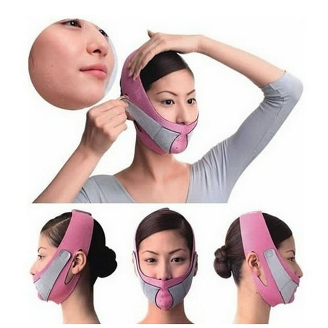 EARKITY Masque à Ligne en V, Masque pour Remonter le Menton, Masque Sculptant pour le Menton, Resserre-Menton Double Réutilisable, Masque Facial en Forme de V, Sangle Minceur pour le Menton Facial, Ceinture de Lifting du Visage, Exerciseur de Mâchoire