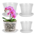Very Clear Plastic Pot for Orchids w/ Holes 4 3/8 inch diameter