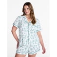 thumbnail image 2 of Joyspun Women's Dreamy Soft Collection Notch Collar Top and Shorts Pajama Set, 2-Piece, Sizes XS-3X, 2 of 6