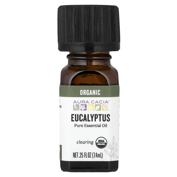Pure Essential Oil, Organic Eucalyptus, 0.25 fl oz (7.4 ml)