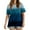 Blue womens tops, variant on pimelu Womens Tops Tops for Women Trendy Loose Fit Side Slit Irregular Swing Hem Shirts Summer Casual Tie-Dye Print T-shirt Ladies Round Neck Short Sleeve Tunic Top