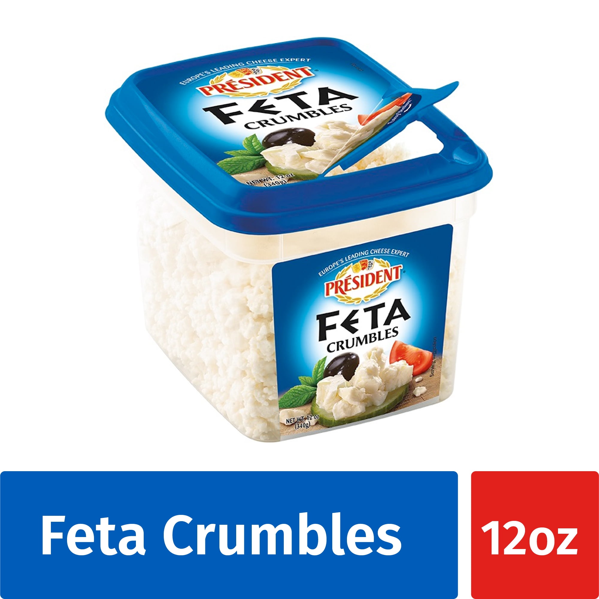 President Crumbled Feta Cheese, 12oz.