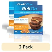 (2 pack) ReliOn Diabetic Friendly Snack Cup, Peanut Butter Cup, 14 Count