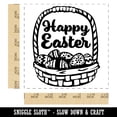 thumbnail image 2 of Happy Easter Basket with Painted Eggs Self-Inking Rubber Stamp Ink Stamper - Blue Ink - Large 1-1/2 Inch, 2 of 7
