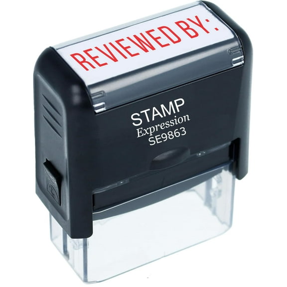 StampExpression - REVIEWED by Office Self Inking Rubber Stamp - Red Ink (A-5380)