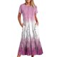 thumbnail image 1 of Vestido de Manga Corta para Mujeres Vestido de Verano de Cuello Redondo Impreso, Poliéster de Tamaño Verdadero Diario Y Vestido de Fiesta, 1 of 5