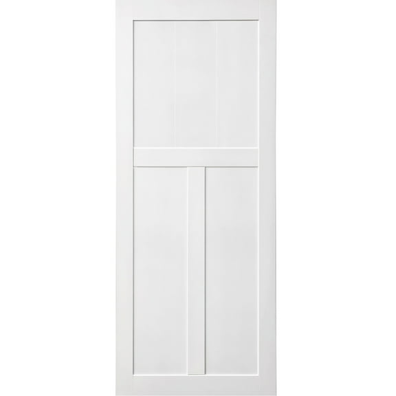 Real Primed Door Panel 28"x84" - Diy Modern Interior Barn Waterproof & Pre-drilled For Quick Assembly In Diverse Locations 28" X 84" Slab Water- Hassle- Setup Multiple Settings