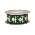 thumbnail image 2 of QISIWOLE Christmas Ribbon, 180 Inch x 0.98 Inch Soft Polyester Craft Trim for Holiday Gift Wrapping, Wreath Bows and Christmas Tree Decor, Green Gold Tree Ribbon, 2 of 6