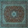 thumbnail image 1 of Ahgly Company Indoor Square Medallion Light Blue Traditional Area Rugs, 6' Square, 1 of 4
