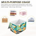 thumbnail image 6 of Yayeee Collapsible Cube Storage Bin with Lid Fabric Closet Decorative Basket with Handles, Orange Glasses, 6 of 7