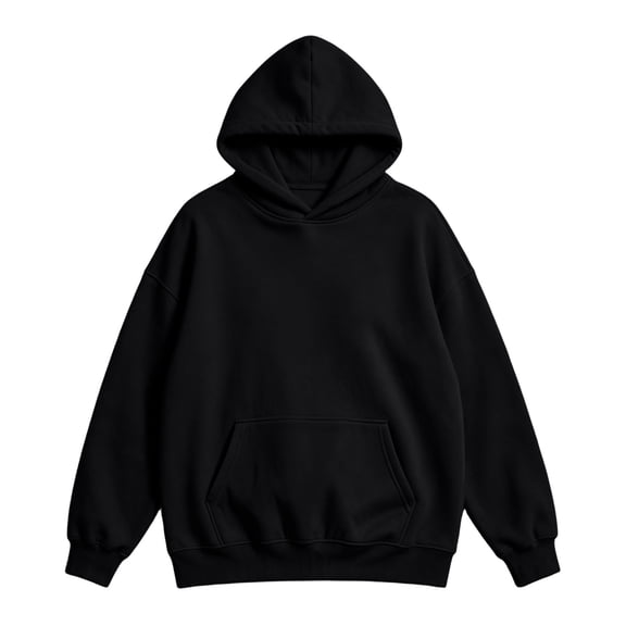 Men's Kangaroo Pocket Hoodie Hooded Long Sleeve Solid with Warm Cozy Soft Touch Pullover Basic Top for Fall Winter Everyday Wear and Weekend Outings Black 2XL