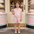thumbnail image 2 of Faraee Toddler Girl Sports Outfit Sleeveless Lapel Tops T-Shirt Shorts Workout Gym Tennis Set Kids Casual Cute Summer Clothes 2t 3t 4t 5t 6t 7t Pink, 2 of 9