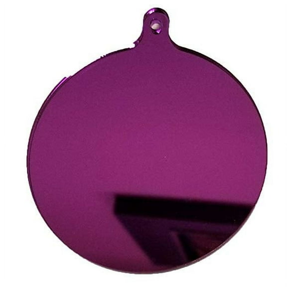 SIBE-R PLASTIC SUPPLY Acrylic Purple Colored Mirror Round Baubles Blank with Holes for DIY Kids Crafts Christmas Tree Ornaments Hanging [10 Pack] (Assorted Colors)