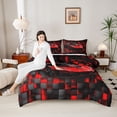 thumbnail image 4 of Castle Fairy Sport Car Twin Comforter Sets,Abstract Geometric Checkered Bedding Set, 4 of 8