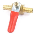 thumbnail image 4 of Unique Bargains 3pcs 8mm Hose Barb Tube Red Plastic Coated Handle Brass Fuel Shutoff Ball Valve, 4 of 4