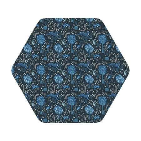 

Matuu Winter Blue Forest Deer for Cup Coasters Set of 6 Leather Coasters Desk Coasters for Office Measures 4” x 4” Hexagon
