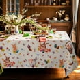 thumbnail image 2 of Easter Tablecloth, Fabric Spring Floral Easter Coloring Eggs Bunny Rectangle Table Cloth For Easter Dining Room Decorations, Waterproof Wrinkle Free Easter Tablecloth Rectangle 60 X 120 Table Cover, 2 of 6