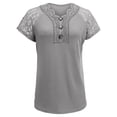 thumbnail image 5 of Floleo Chemise Plissée à Manches Courtes Col Rond Légère Ample Polyvalente (Gris, m), 5 of 5