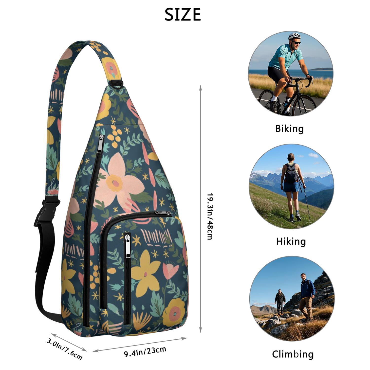 Tear - resistant Floral Sling Bag with Comfortable Strap for Women