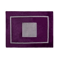 Piccocasa 12" x 16" Sparkle Luxury Diamante Placemat Table Mat Velvet Wedding Purple