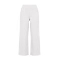 thumbnail image 3 of JUUNthy Womens Capri Pants, Cotton Linen Straight Leg High Waisted Loose Fit Casual Pants with Pockets Gray 2XL, 3 of 12