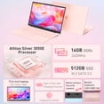thumbnail image 2 of Auusda Laptop, Win 11 Pro 15.6" 3050E CPU Home Computer, 16GB RAM 512GB SSD, Backlit Keyboard, Fingerprint Unlock,Pink, 2 of 9