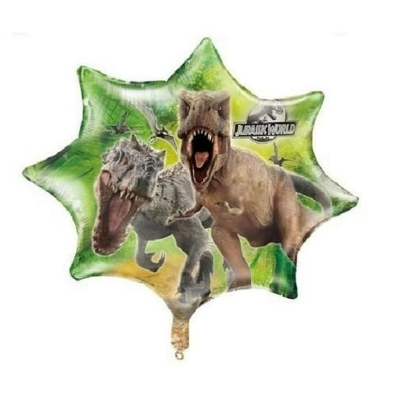 JURASSIC World DINOSAUR DINO T-REX Starburst 28" Birthday Party Mylar Balloon